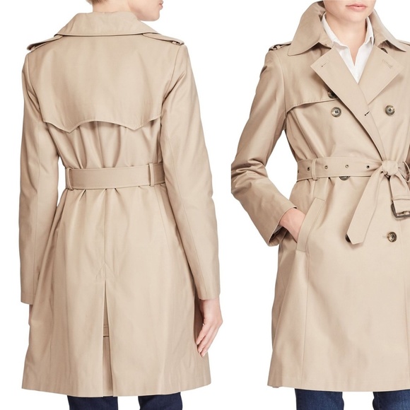 NEW Lauren Ralph Lauren Straight Trench Coat Sz S - Picture 3 of 7